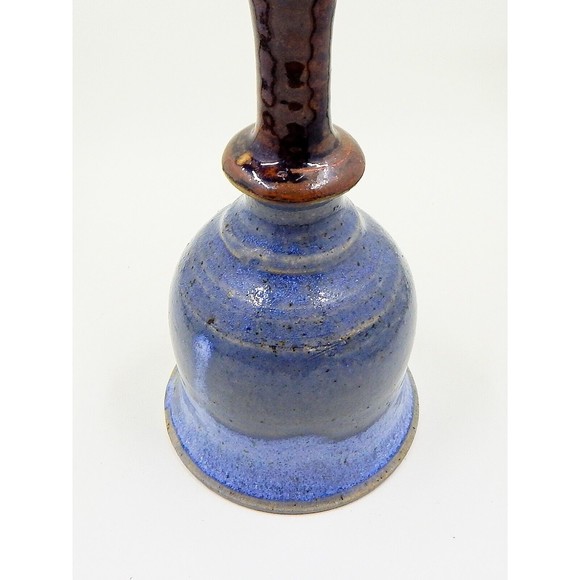 Stoneware Goblet Chalice Art Pottery Cobalt Blue Drip Glaze 8" - Picture 8 of 9